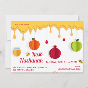 Invitation Rosh Hashanah Honey Papercut