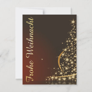 Invitation Rotes Weihnachtsmotiv mit goldenem Weihnachtsbaum