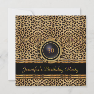 Invitation Rotin Léopard Doré 30e Anniversaire