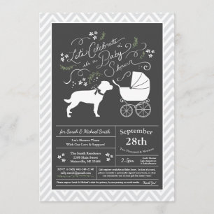 Invitation Rottweiler Dog Baby shower Genre Rotation Neutre
