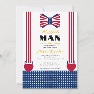 Invitation Rouge Blanc & Bleu 4 juillet Baby shower