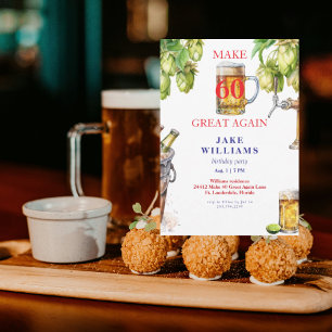 Invitation Rouge Blanc & Bleu Rendre 60 Super encore Bière An