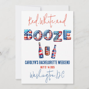 Invitation Rouge, Blanc & Booze, Bachelorette Patriotique