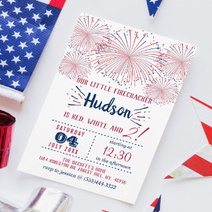 Invitation Rouge, Blanc & Deux ! 4 juillet fête du 2e anniver