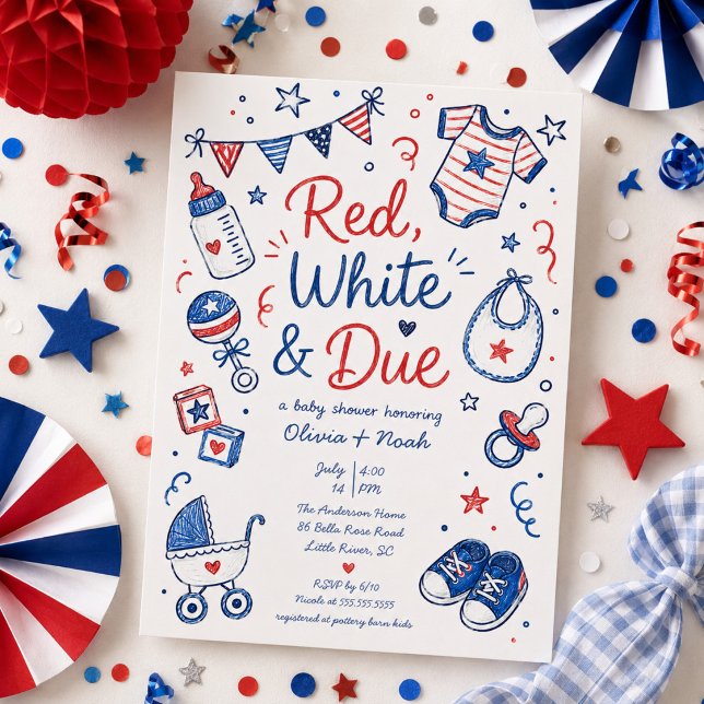 Invitation Rouge Blanc & Due (Créateur téléchargé)
