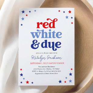 Invitation Rouge blanc et 4 juillet Baby shower