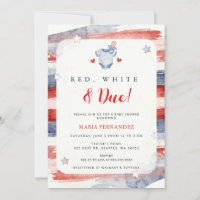 Rouge Blanc et Bébé attendu pour le 4 juillet Fête
