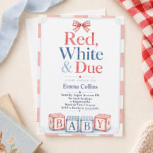 Rouge Blanc et Bébé Prévu Blocs d'Été Fête de Nais