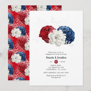 Invitation Rouge blanc et bleu 4 juillet