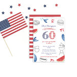 Invitation Rouge Blanc Et Bleu 60e Anniversaire Cookout Inv<br><div class="desc">Stars and Stripes 60e anniversaire conception d'invitation pour une fête familiale en plein air ou de pique-nique</div>