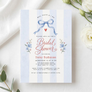 Invitation Rouge Blanc Et Je Fais Du Vintage Bleu Nœud Person