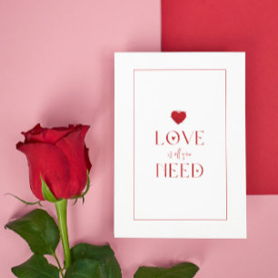 Invitation Rouge Blanc, L'Amour Est Tout Ce Dont Vous Avez Be