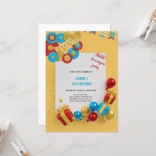 INVITATION ROUGE, BLEU, JAUNE ET OR