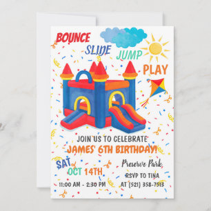 Invitation rouge Bounce House