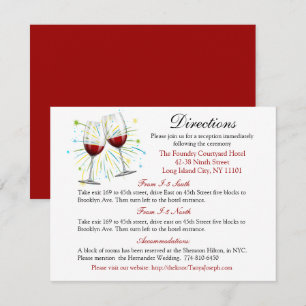 Invitation Rouge Bourgogne Mariage Directions Vins Lunettes