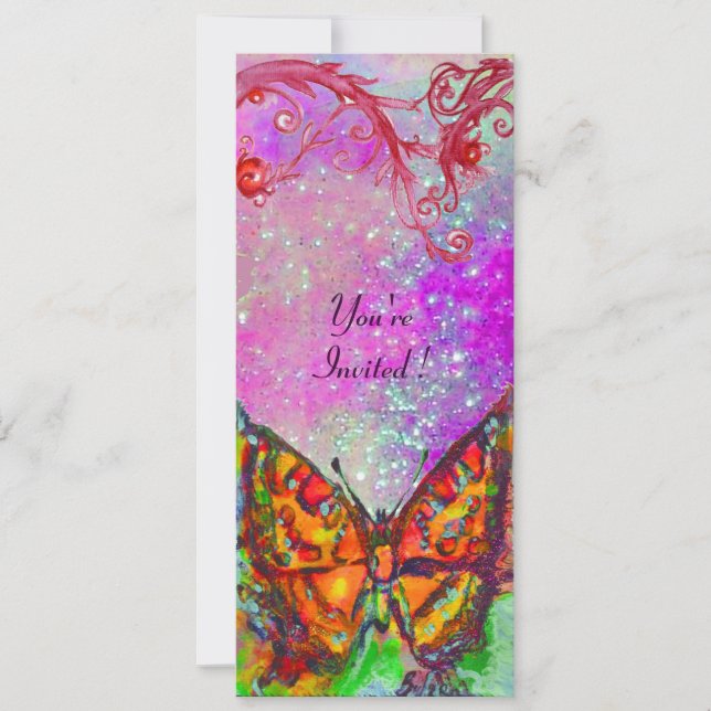 Invitation ROUGE BOUTEILLE ROSE POURPLE OR Floral Sweet 16 (Devant)