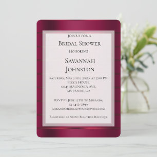 Invitation Rouge Burgundy Glam Ribbon Fête des mariées