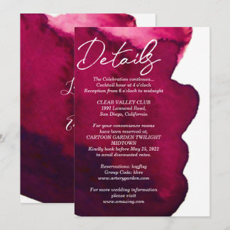 Invitation Rouge burgundy profond aquarelle encre abstraite r