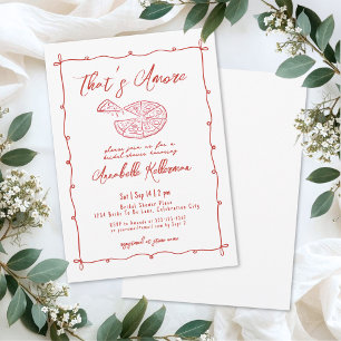 Invitation Rouge C'est l'Amour Mariage Shower Dessiné à la Ma