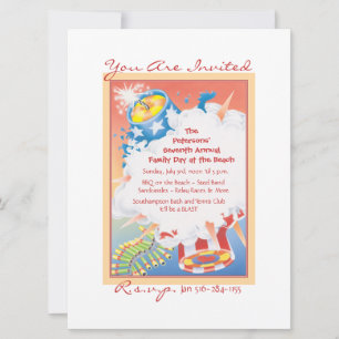 Invitation Rouge chaud et bleu