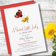 Rouge coccinelle Baby Shower, Douce Petite Dame