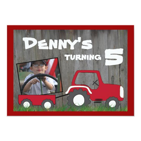 Invitation Rouge D Anniversaire De Tracteur Zazzle Fr Invitation Rouge D Anniversaire De Tracteur Zazzle Fr