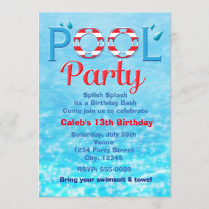 Invitation rouge de bain de typographie