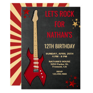 Invitations Faire Part Cartes Anniversaire Guitare Electrique Zazzle Fr