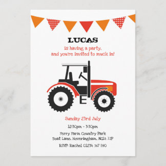 Invitation rouge de fête d'anniversaire de