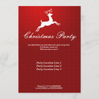 Invitation rouge de fête de Noël de renne