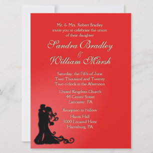 Invitation Rouge de mariée et de chambre