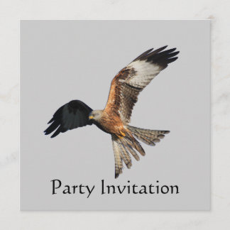 Invitation rouge de partie de cerf-volant