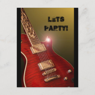 invitation rouge de partie de guitare