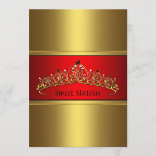 Invitation rouge de partie de sweet sixteen de