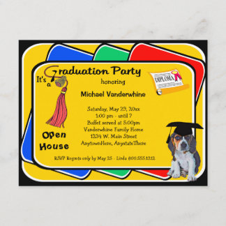 Invitation rouge de partie de vibreur d'obtention