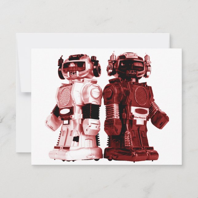 invitation rouge de robots (Devant)