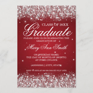 Invitation Rouge de scintillement de parties scintillantes de