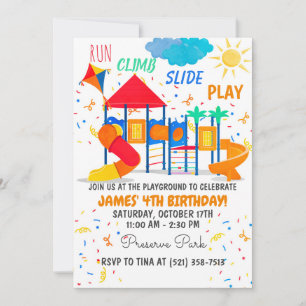 Invitation rouge de terrain de jeu