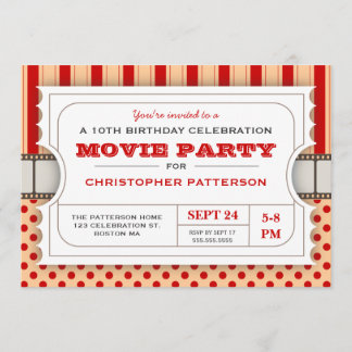 Invitation Rouge du billet | d'admission de fête