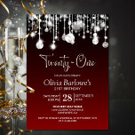 Invitation Rouge élégant 21e anniversaire<br><div class="desc">Élevez la célébration du jalon de votre invité d'honneur avec cette invitation rouge de fête du 21e anniversaire. Moderne et élégant, il donne le ton parfait pour une soirée inoubliable. Personnaliser les invitations est une brise, il suffit de remplir les détails essentiels en utilisant les modèles de texte fournis. Vous...</div>