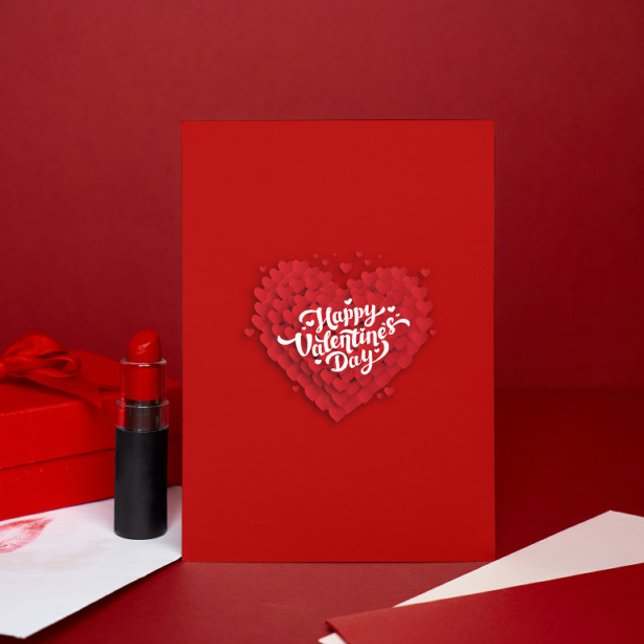 Invitation Rouge et blanc Joyeux Jour des Valentines (Créateur téléchargé)