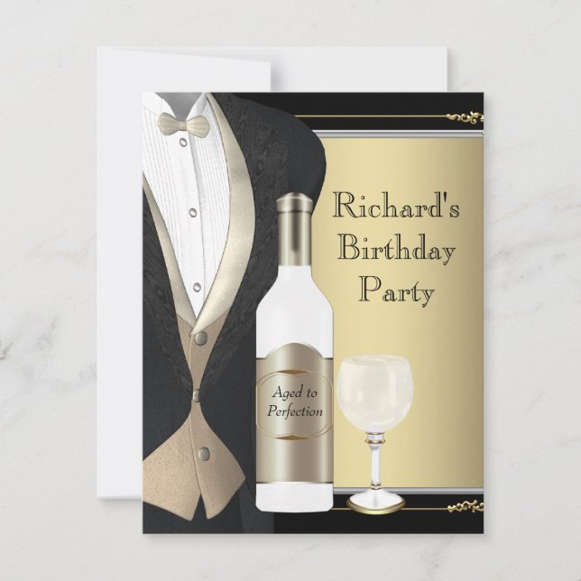 Invitation Rouge et noir âge à la perfection fête d'anniversa (Devant)