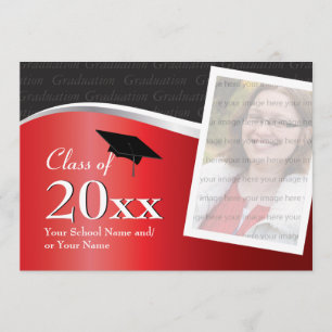 Invitation rouge et noire personnalisable