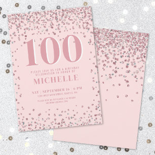 Invitation Rouge Fard Rose 100e Anniversaire