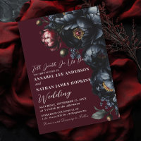 Rouge foncé Moody Romantique noir pivoine Mariage