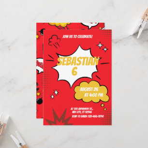 Invitation Rouge Funny Comic Style de livre