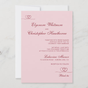 Invitation Rouge juteux rose Moderne chic mélange et corresp