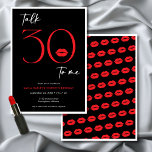 Invitation Rouge Moderne Lèvres Minimales Parler Trente Anniv<br><div class="desc">Moderne et chic,  cette invitation du trentième anniversaire combine le noir et le blanc classique avec des accents de rouge,  avec une paire de lèvres rouge ludique. Le design minimal est un design simple et amusant pour célébrer l'anniversaire de l'événement. Créé par Simply Farmhouse Press.</div>