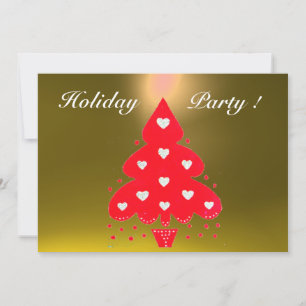 Invitation ROUGE NOËL ARBRE FÊTE DE VACANCES bleu