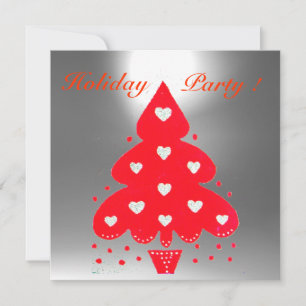 Invitation ROUGE NOËL TREE FÊTE DE VACANCES, Émeraude